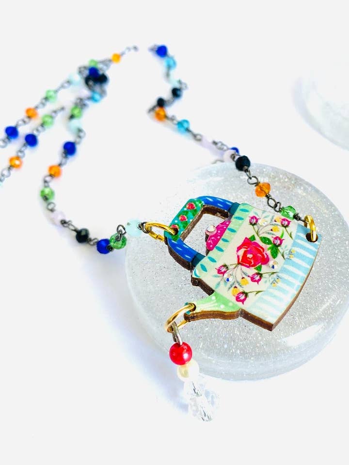 little teapot necklace statement necklaces summer necklaces for wholesale by Rosie Rose Parker (US Duties Paid)