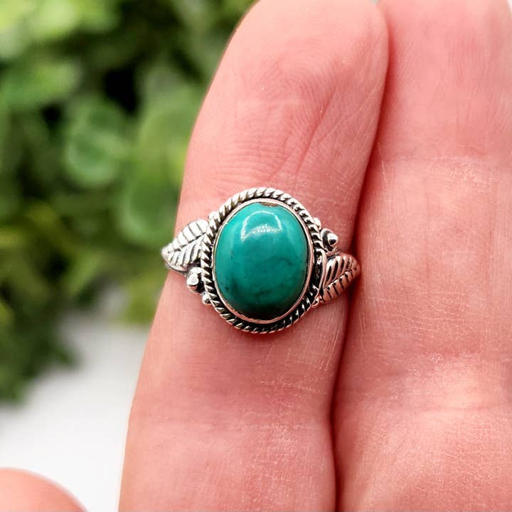 Meraki Gemstones - Wholesale Cocktail/Statement Ring - Turquoise Semi-Precious Gemstone Sterling Silver (925) Ring6