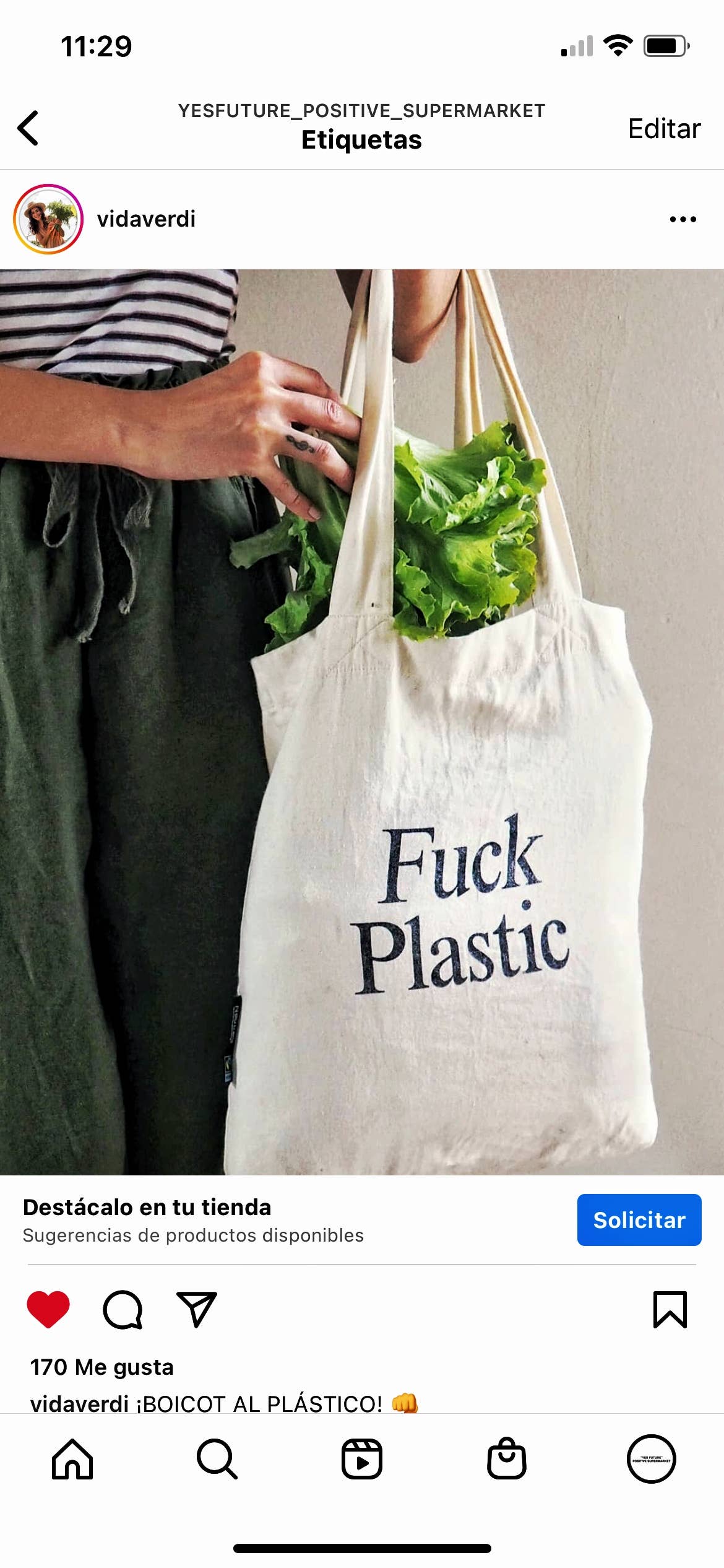 YES FUTURE - Vendita all'ingrosso Borsa tote - Unisex - Borsa tote FUCK PLASTIC5