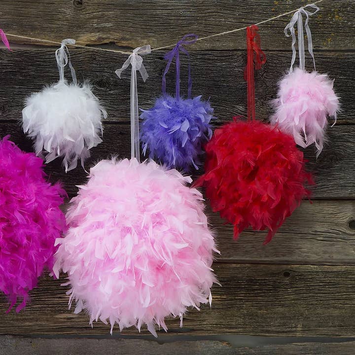 Zucker Feather Products - Wholesale Ornament - Chandelle Feather Pom Poms - Candy Pink - 6"4