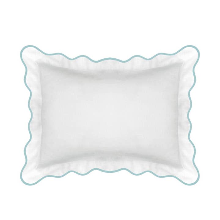 Laura Park Designs - Wholesale Bedding Pillowcase/Sham - Scalloped Sham, Blue / White