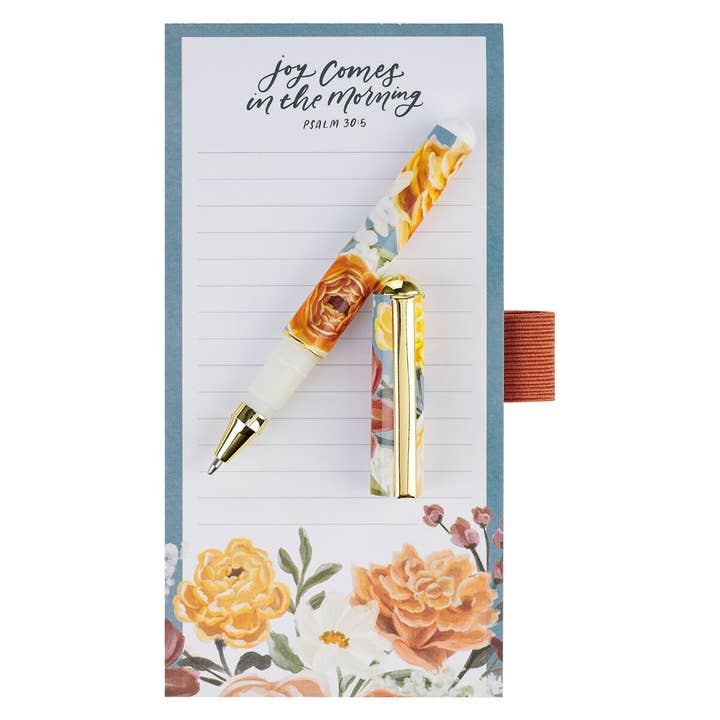 Christian Art Gifts - Wholesale Notepad - Magnetic Shopping List w/pen Joy Comes in the Morn Ps 30:51