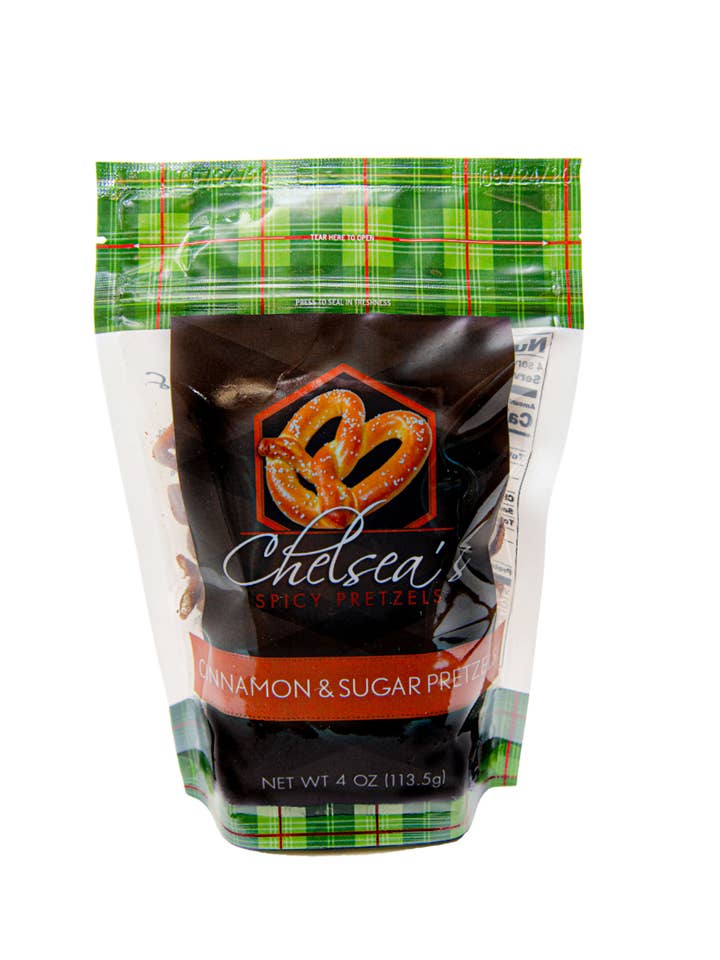 Cinnamon Sugar Spicy Pretzels 4 oz Bag for wholesale by Integrity Food Group
