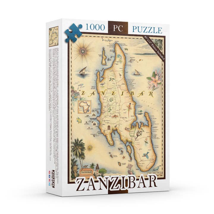 XPLORER MAPS - Wholesale Puzzle - Adult - Zanzibar Map Jigsaw Puzzle - 1000-Pieces0