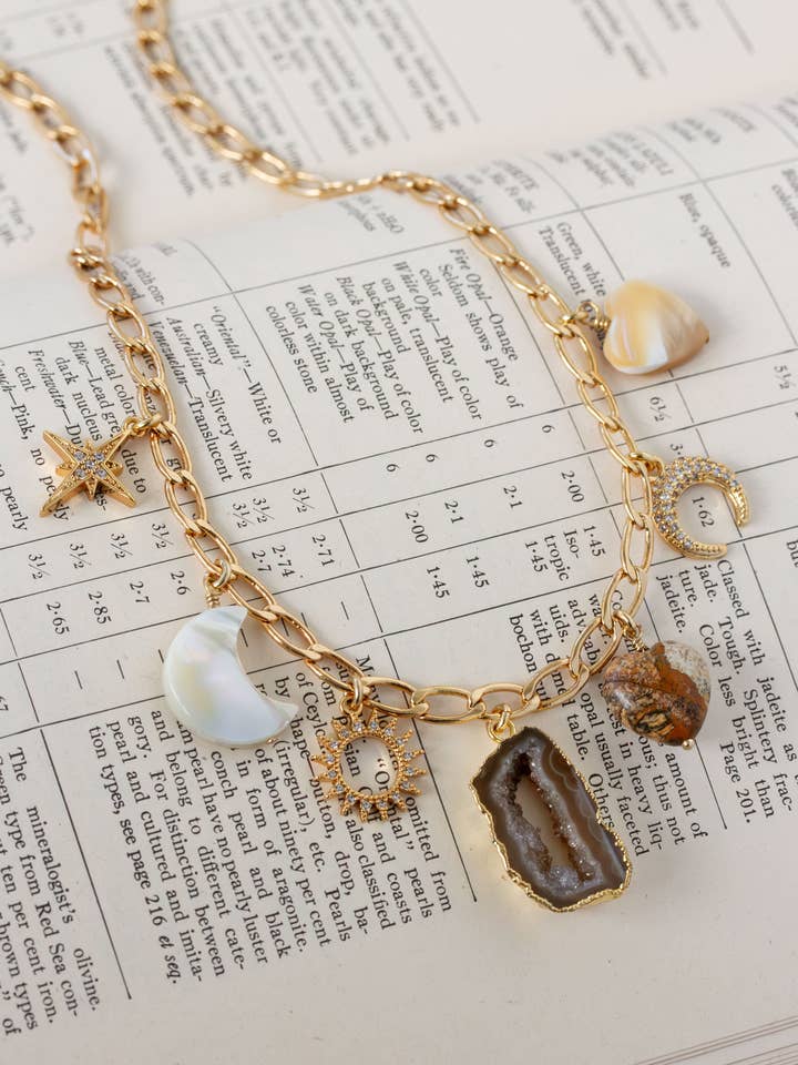 Jasper Sky Charm Necklace for wholesale by Luna Norte