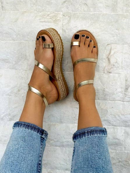 Christina Christi – wholesale Sandaler - Dam – Sandaler Kvinnor, Guld Läder Sandaler, Grekiska sandaler