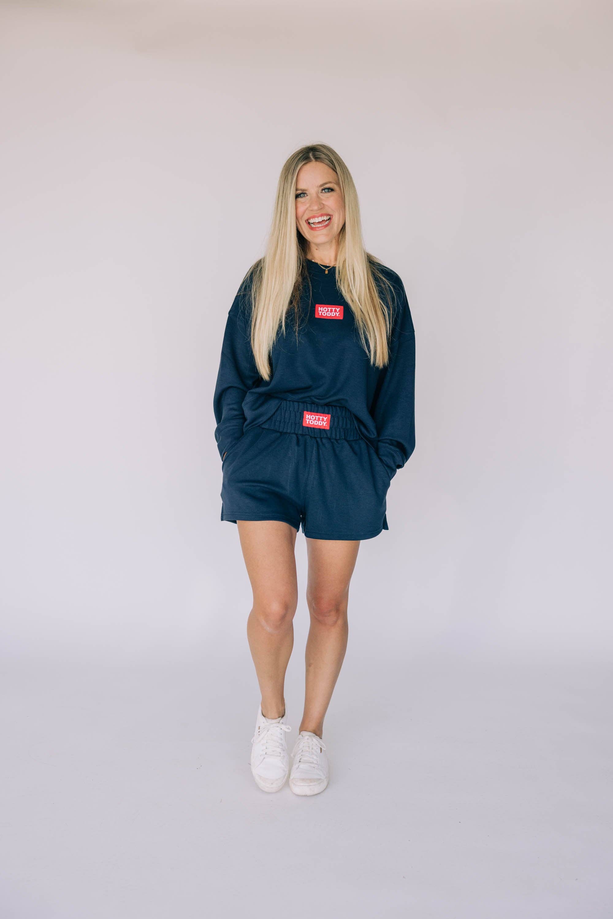 The Ava Airy Shorts Navy | Hotty Toddy Woven Label for wholesale on Faire4