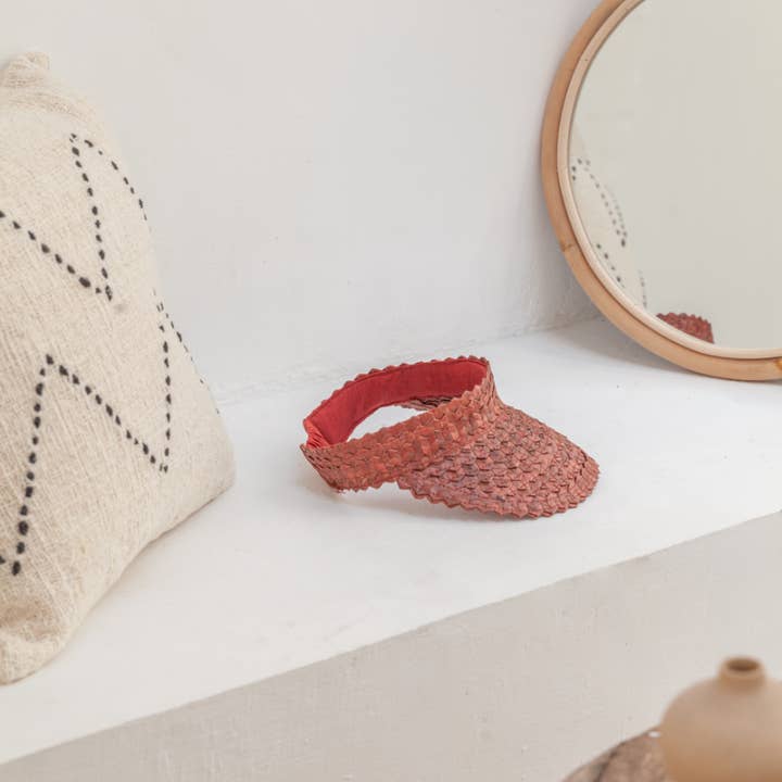 Village Thrive - Wholesale Visor - Women's - Rattan Sun Visor in Clay1