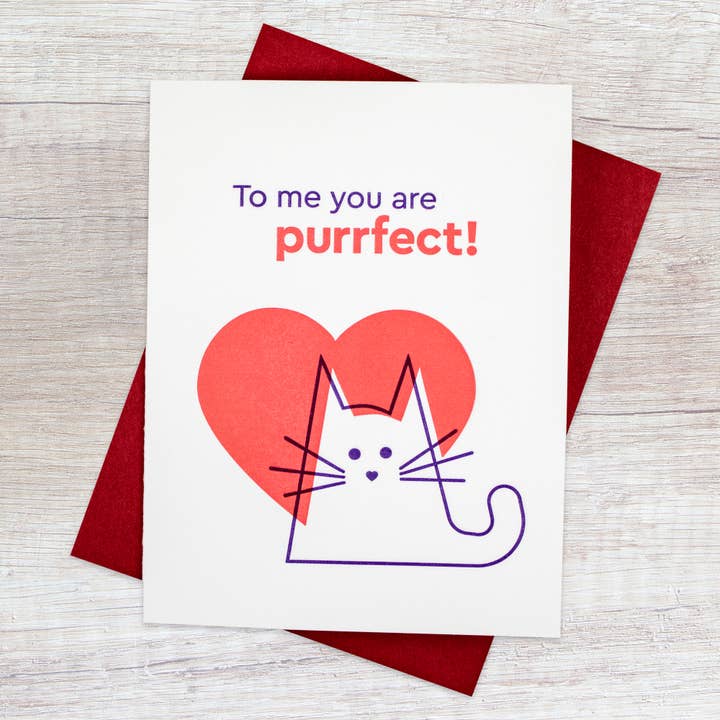 Inkwell Originals - Venta al por mayor Tarjetas de amor - Tarjeta de gato Purrfect1