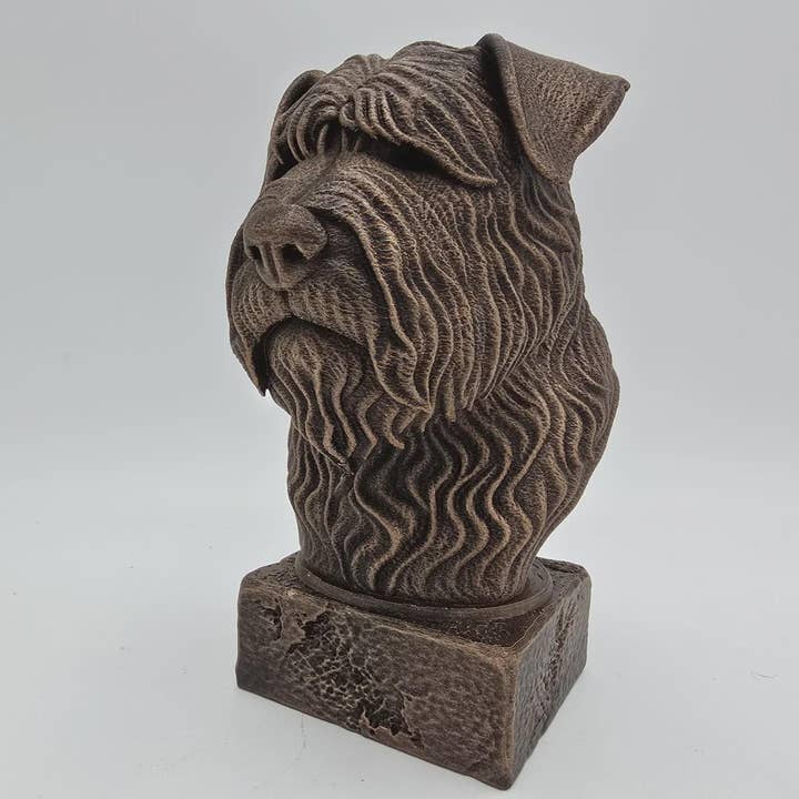 Byst av en bouvier des flandres-hundstaty - heminredning, handmålat prydnadsföremål för hundälskare för wholesale av 3DijkstraFinds