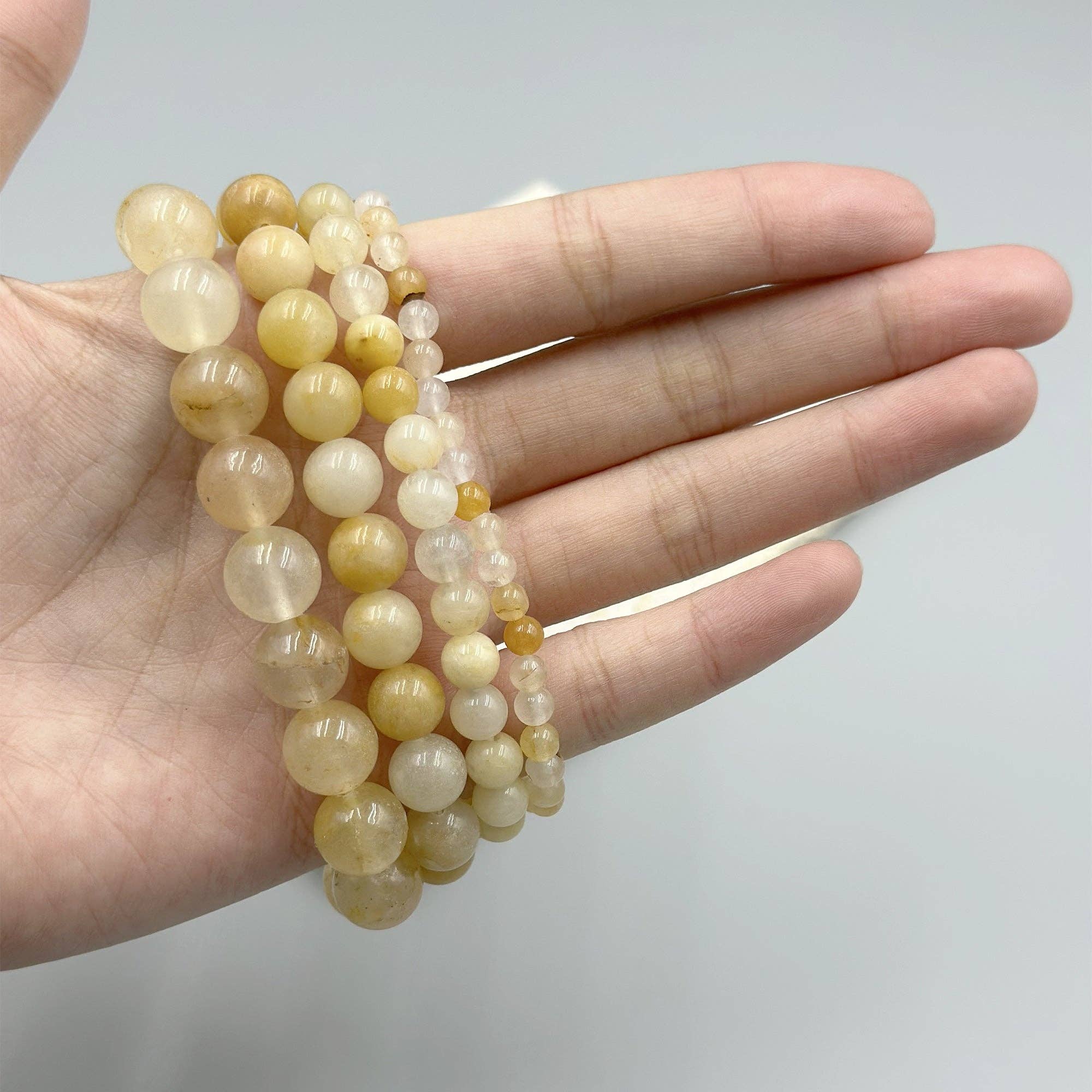 Ole - Wholesale Beaded Bracelet - Golden Jade Stone Stretch Bracelet B1993-4MM7