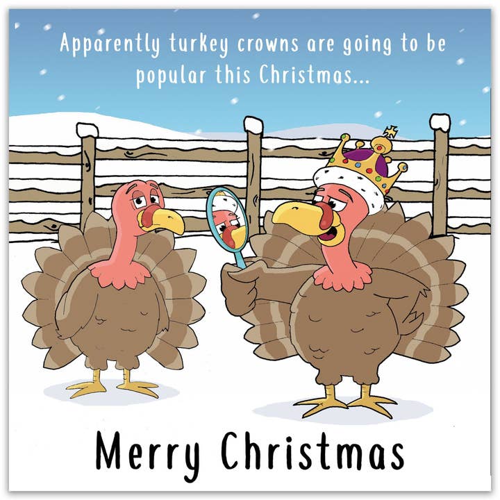 Twizler Ltd - Wholesale Christmas Card - Turkey Crown - Funny Christmas Card