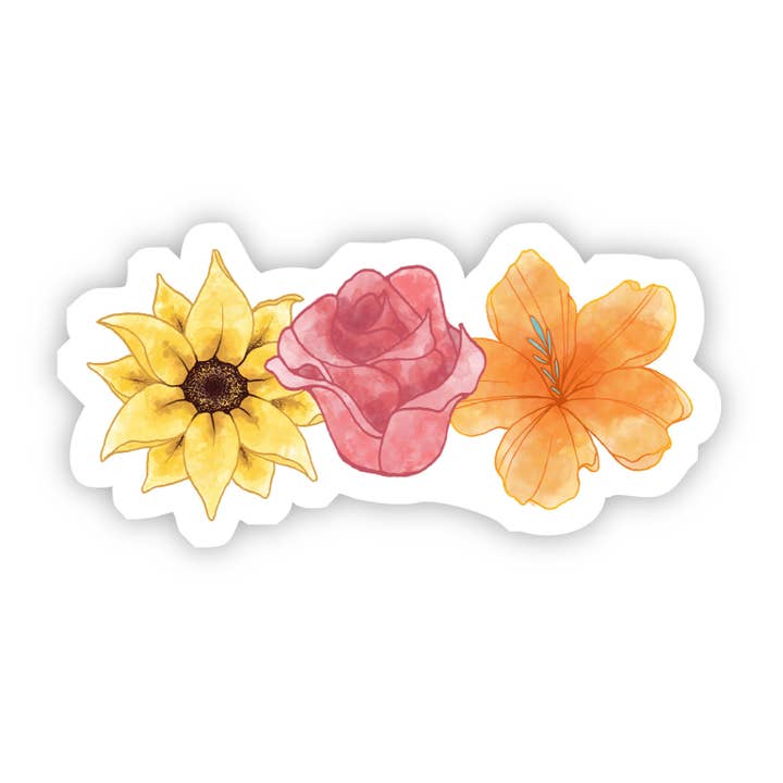 Multiple Flowers Watercolor Sticker for wholesale by Big Moods