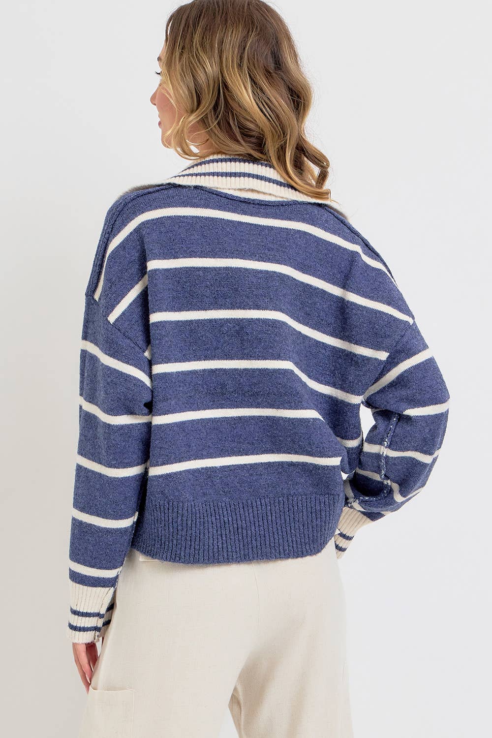 Sweet Lovely by Jen - Wholesale Knit Sweater - Women's - STRIPED EVERYDAY  KNIT SWEATER38