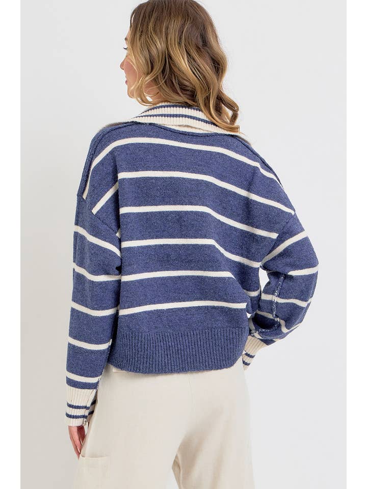 Sweet Lovely by Jen - Wholesale Knit Sweater - Women's - STRIPED EVERYDAY KNIT SWEATER38