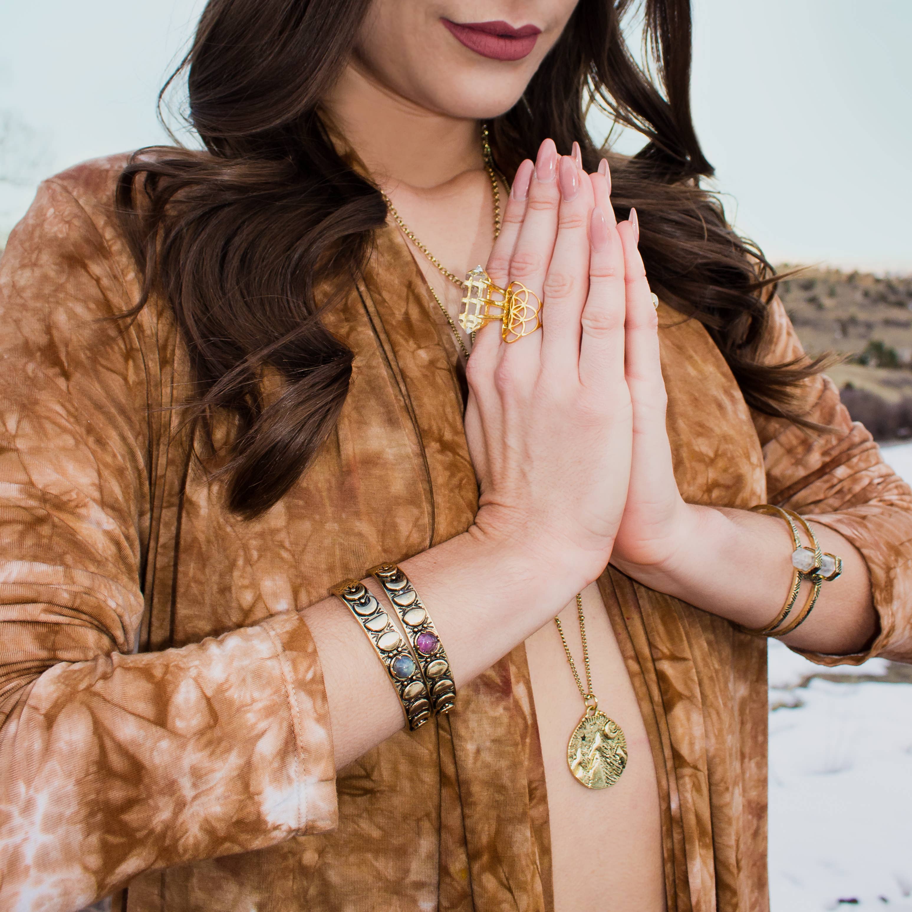 Hiouchi Jewels | Rose & Bolt Grateful Dead Jewelry - Wholesale Cocktail/Statement Ring - Seed of Life Ring | Gold2