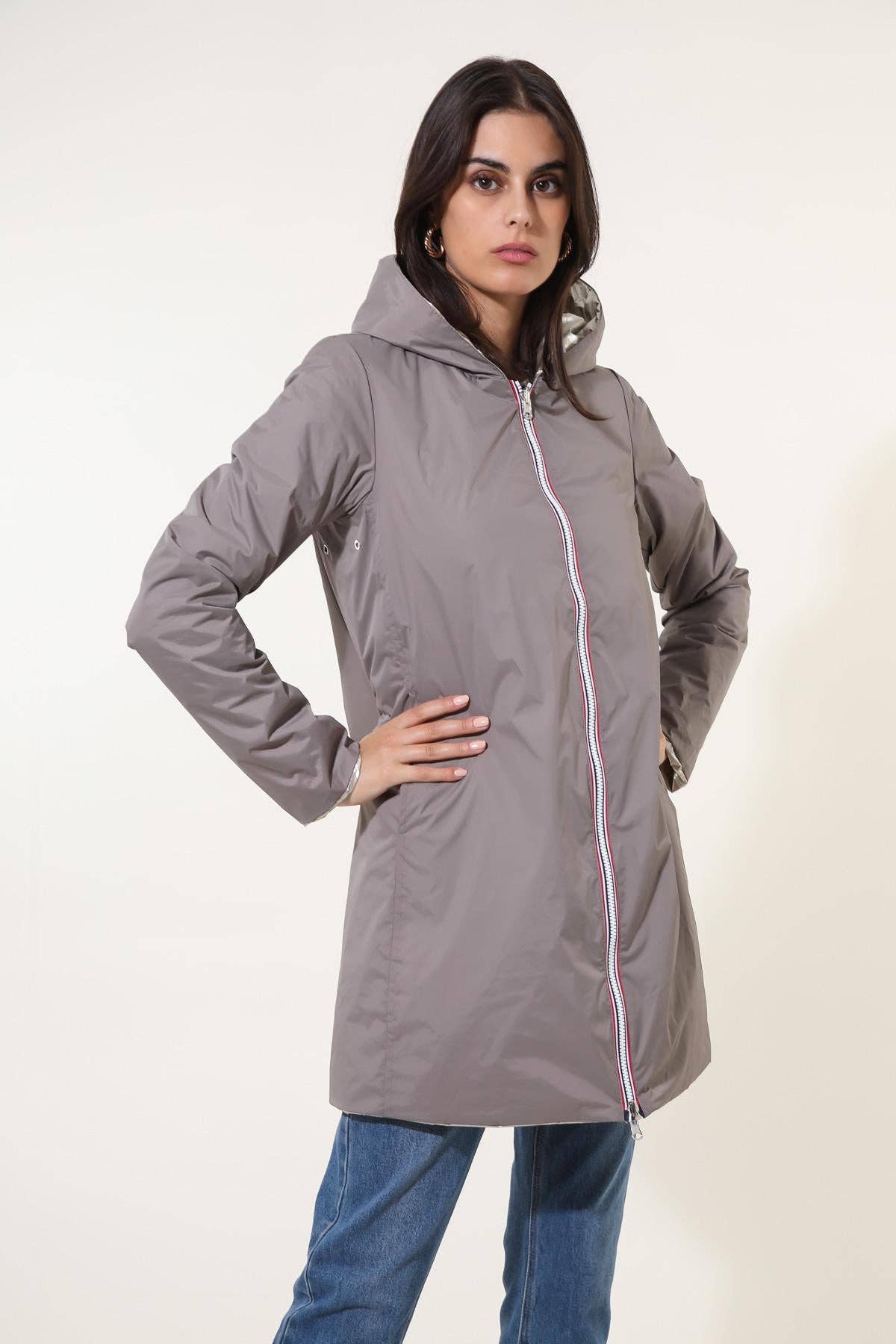 Laura Jo - Wholesale Raincoat - Women's - Mid-season reversible long raincoat18