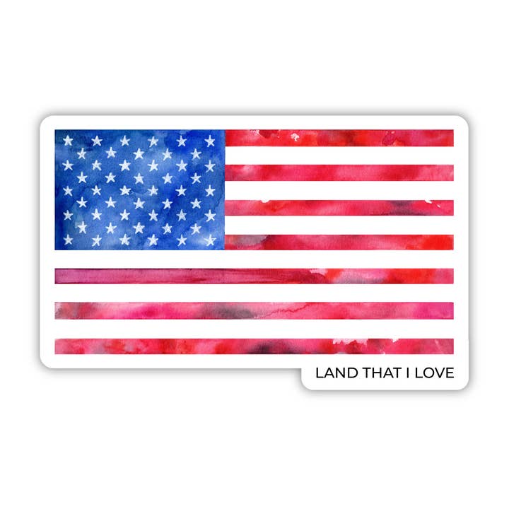 Autocolante Terra que Eu Amo, Aguarela Bandeira Americana por atacado de JasmineTreeDesign