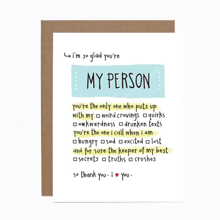 My Person Card for wholesale by carolyndraws