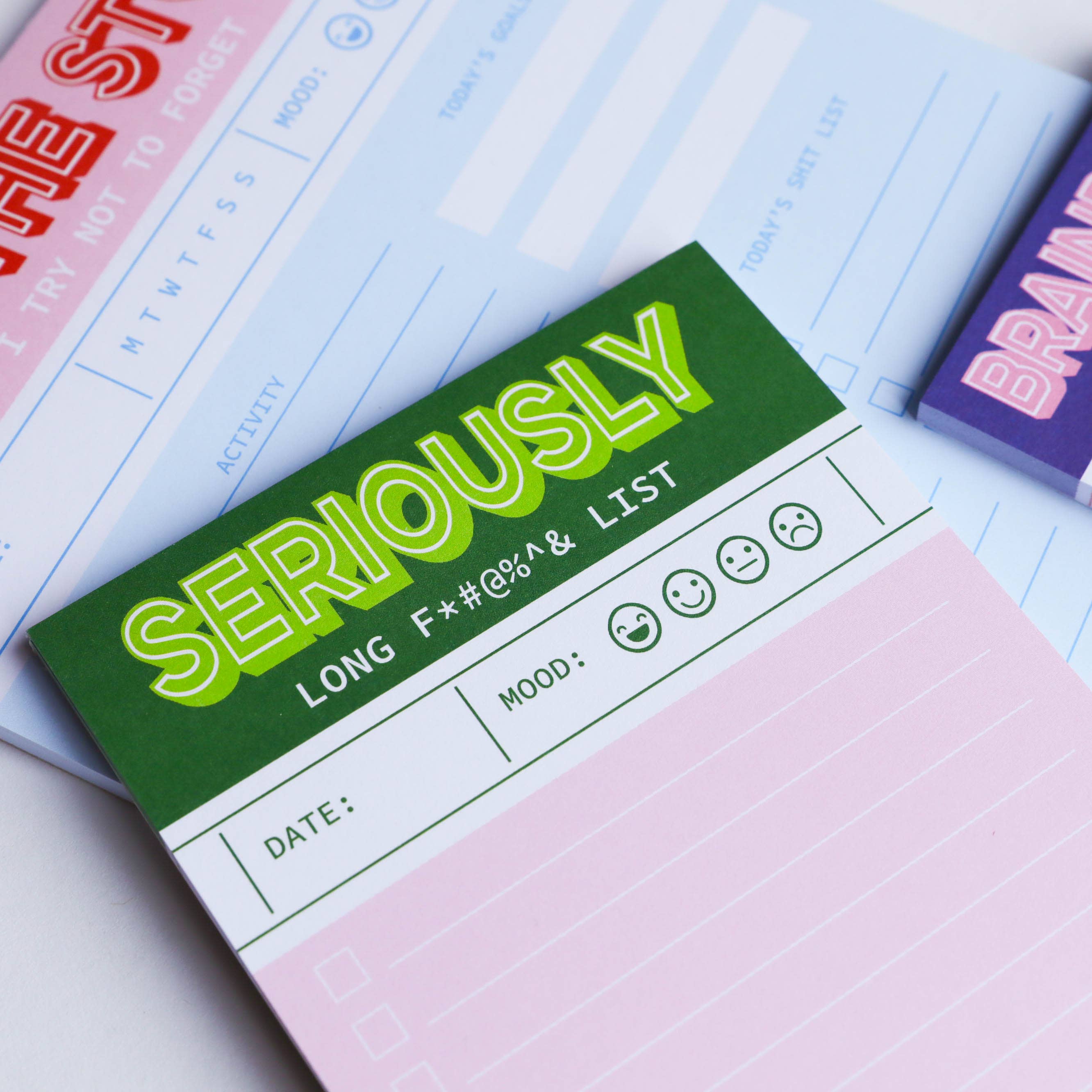 Studio Inktvis - Wholesale Notepad - Green pink funny Seriously long funking to do list notepad6
