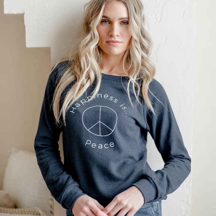 Moletom Peace feminino por atacado de Happiness Is...