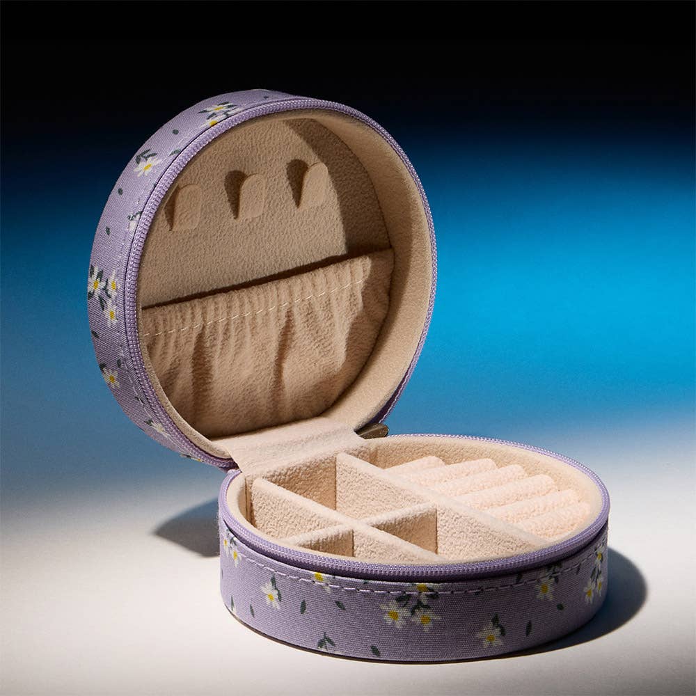 Sensibling Corp. - Wholesale Jewelry Box/Organizer - Flower Pattern Portable Round Jewelry Box1