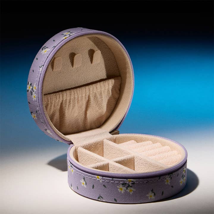 Sensibling Corp. - Wholesale Jewelry Box/Organizer - Flower Pattern Portable Round Jewelry Box1