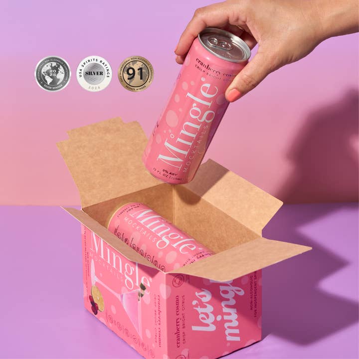 Mingle Mocktails - Wholesale Non-Alcoholic Aperitif/Mocktail - Cranberry Cosmo Sparkling Mocktail (6 x 4pk)5