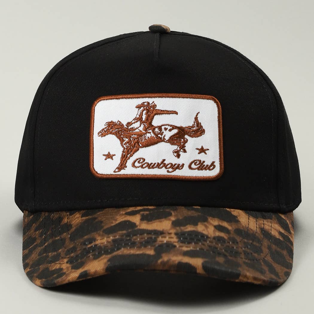 Fashion City - Vendita all'ingrosso Cappellino  da camionista - Unisex - Cappello Trucker con Visiera Leopardata Ricamata Cowboys Club2