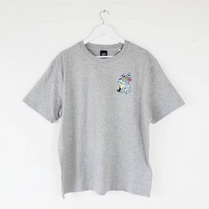 Cousins Collective - Wholesale Screen printed t-shirt – unisex - Mushroom Frog Printed Unisex Relaxed T-shirt - 3 Colours1