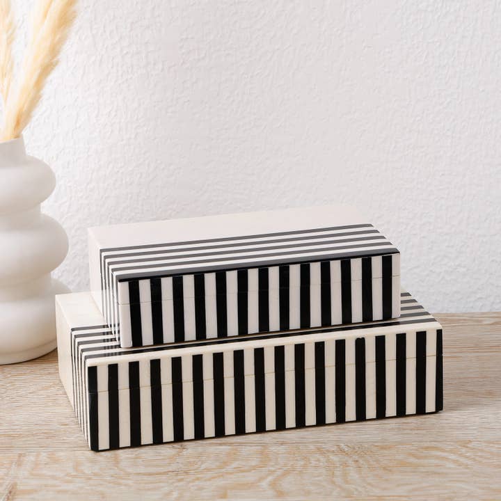 Handicrafts Home - Vente Boîtes décoratives - Boîte décorative Mono Plomb Blanc & Noir Disponible en 7 tailles18