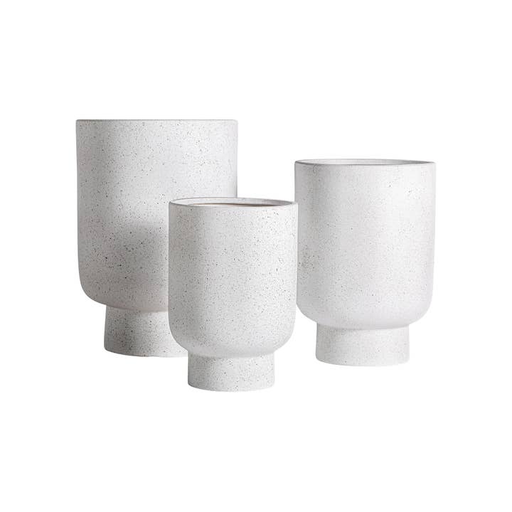 41 x 41 x 59 cm off-white ceramic planter for wholesale by Kodu