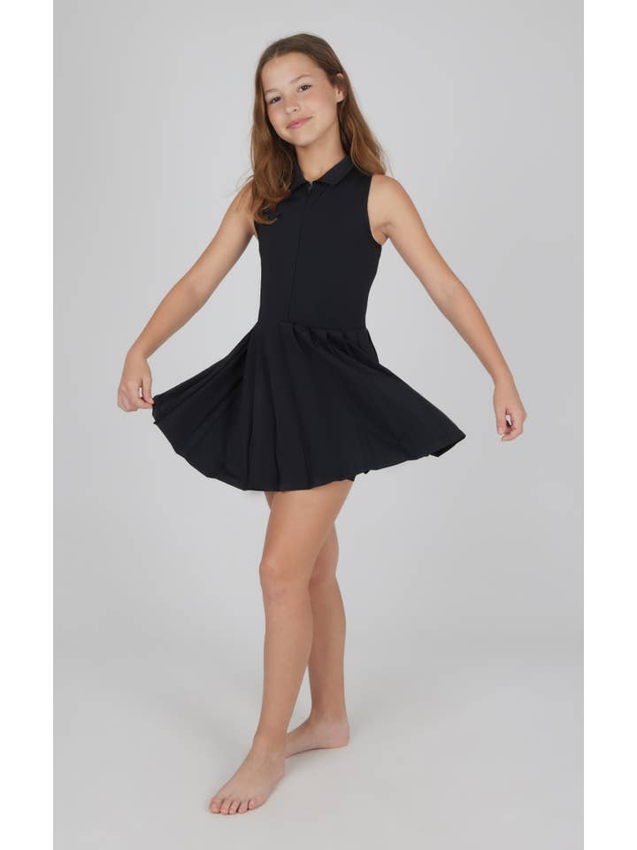 90 Degree by Reflex & Yogalicious - Wholesale Athletic Dress - Kids - Girls Sip Up Pleated Tennis Dress with Inner Short3