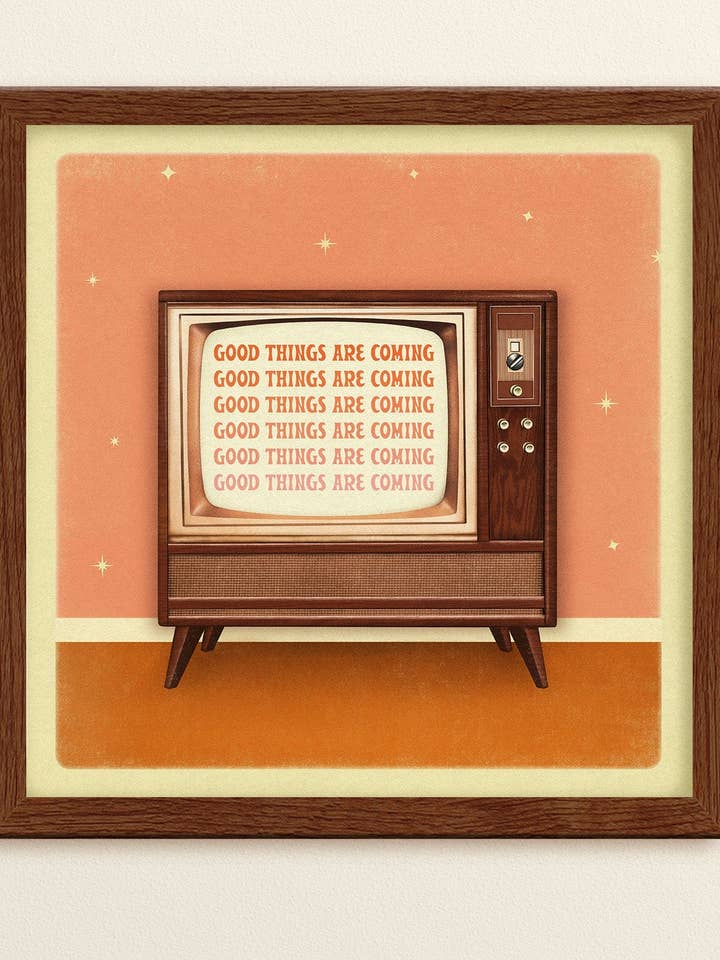 Retro TV Kunstdruck für den Großhandel von Sleepy Orange Goods