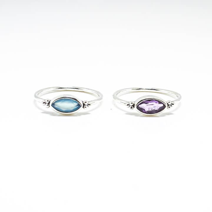 Quasar Gems USA – Anel de pedra única/solitário por atacado – Anel Pedra em Prata de 1ª Lei Tamanho 82