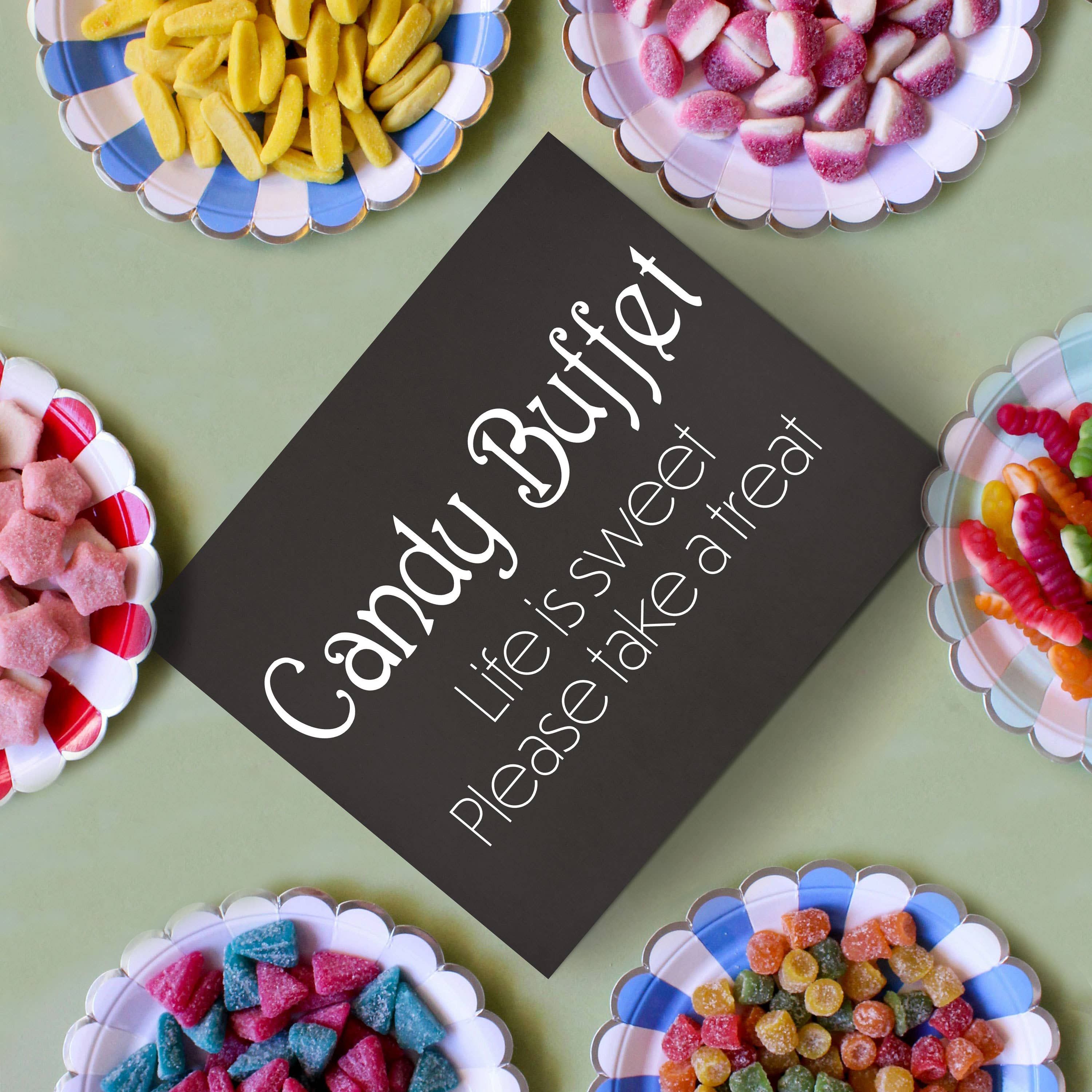 JennyGems - Venta al por mayor Letreros - ¡La vida es dulce! Letrero de madera Candy Buffet Please Take A Treat™3