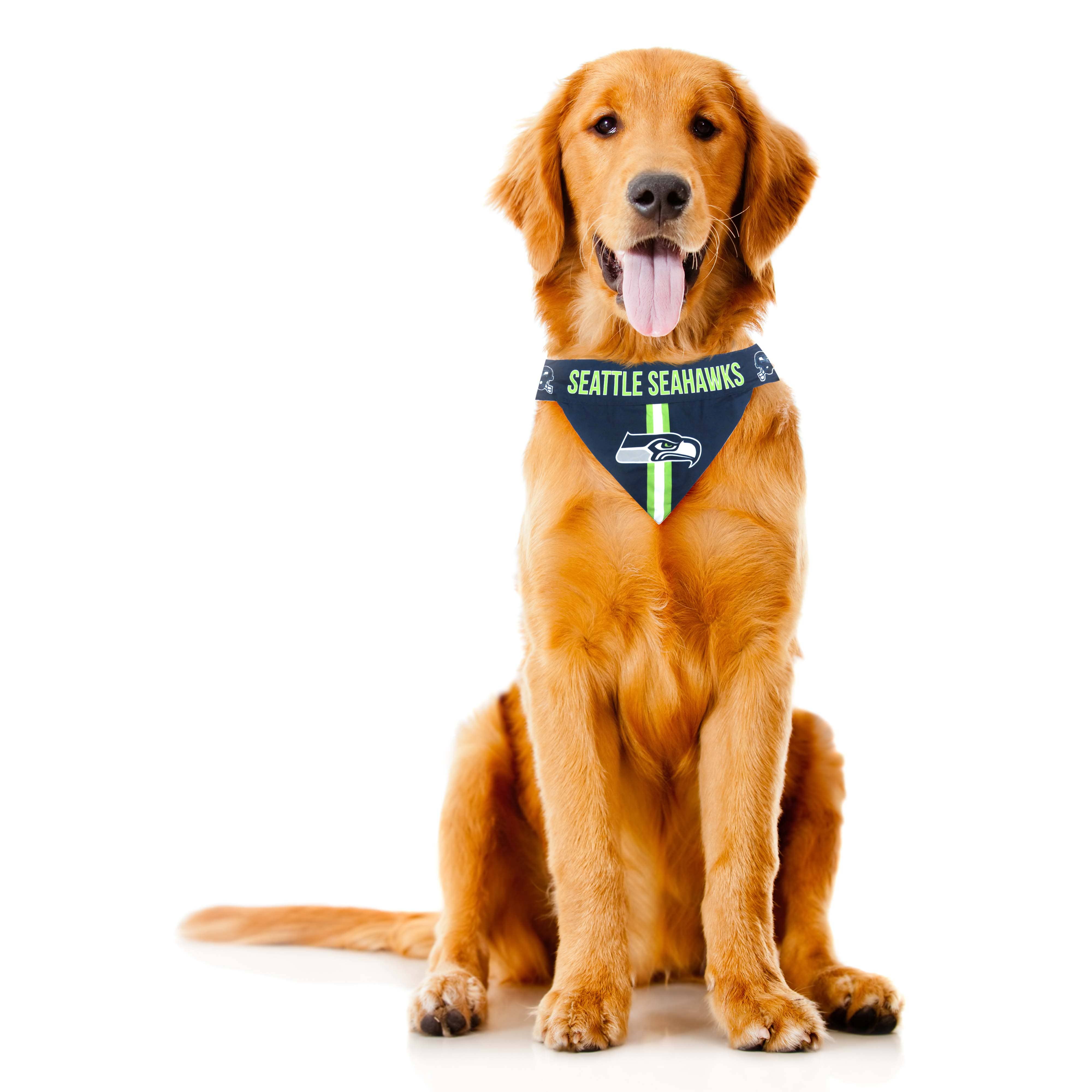 Little Earth Productions - Vente Bandana – chien - Bandana réversible pour animaux de compagnie NFL Seattle Seahawks2