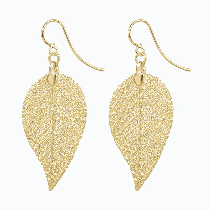 Pendientes hechos a mano MEIA chapados en oro amarillo reciclado de 18 quilates para venta al por mayor de PureLeaf