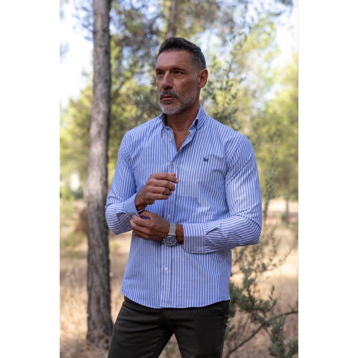 Blue Oxford Striped Shirt | Sevilla for wholesale by Custi Mikelo: Made in Spain