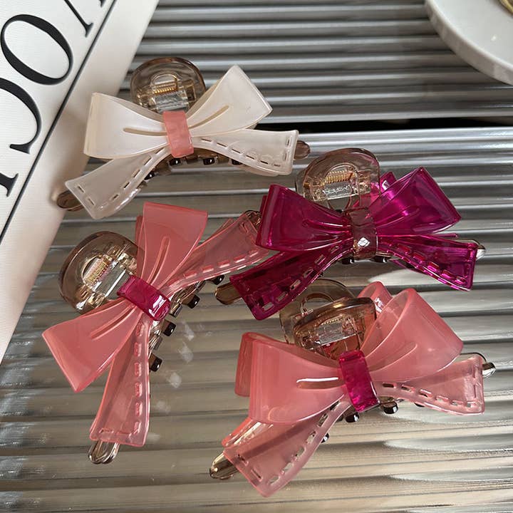 3.78"French Sweet Bow Claw Clip, Acetate Hair Clip for wholesale by Tourtiwi