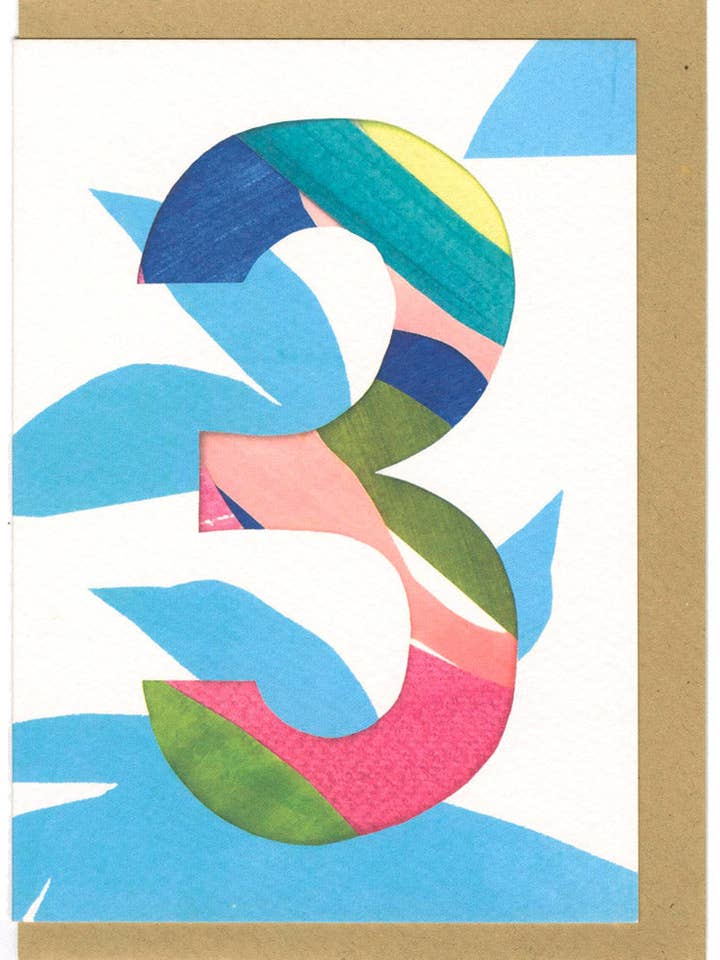 Number 3 Card for wholesale by Hot House Collection