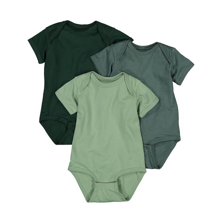 Rabbit Skins Baby Bodysuit 3-Pack- Jungle for wholesale by Rabbit Skins