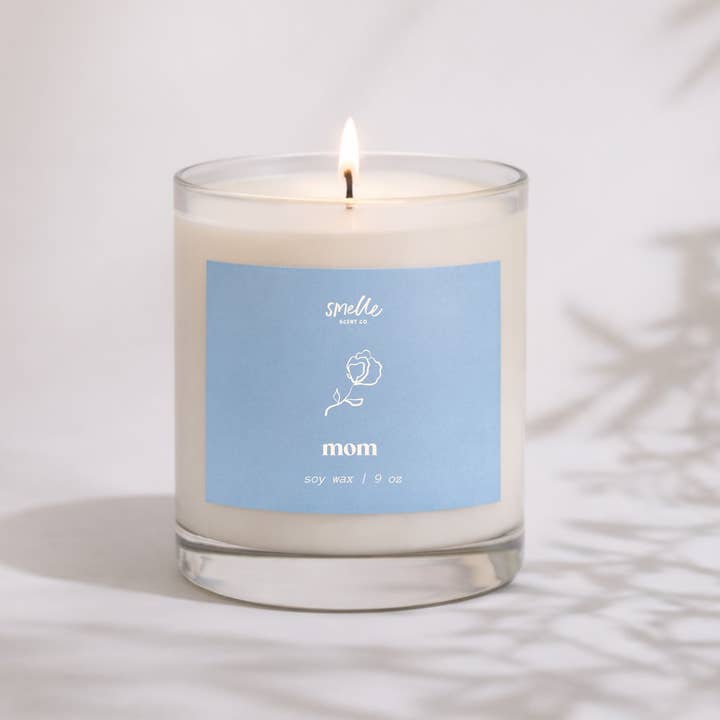 Mom Limited Edition 9 oz Glass Candle, Mother's Day Gift for wholesale by Smelle Scent Co.