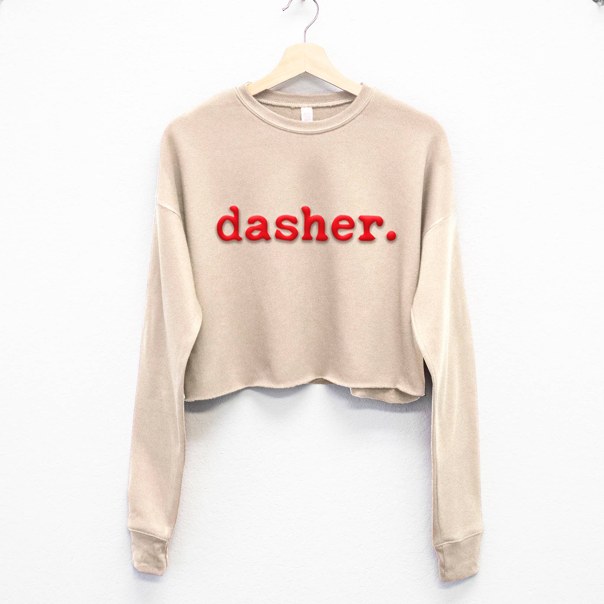 Nobullwoman Apparel - Wholesale Sweatshirt - Women's - Reindeer Squad Puff Print Cropped Christmas Sweatshirts8