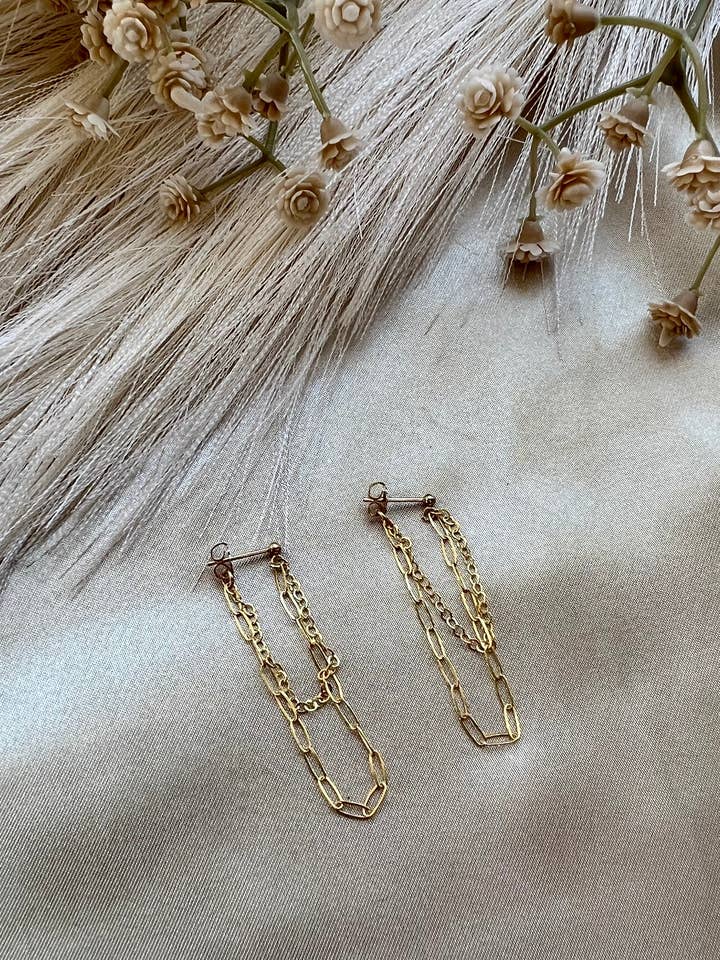 Double Chain Earrings for wholesale by Wild Witchery Co