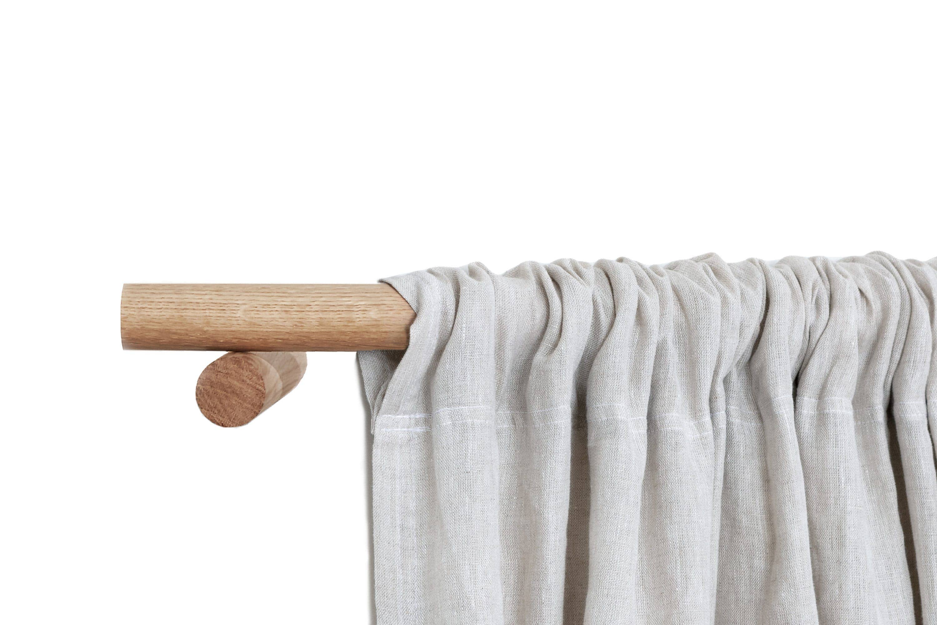 Roar Studio - Vente Tringles à rideaux - Tringle à rideau ajustable 0-720 cm en chêne, noyer, hêtre ou noir8