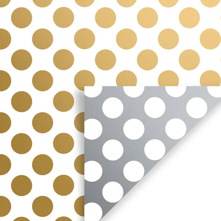 Gold & Silver Dot - Gift Wrap Rolls - Double-Sided for wholesale by Jillson & Roberts