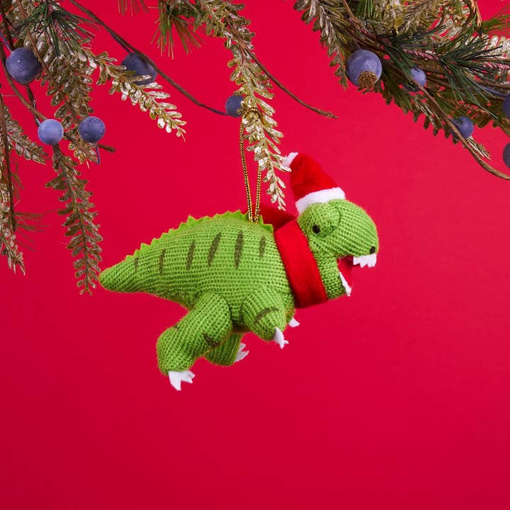 Best Years Ltd - Wholesale Ornament - Knitted T Rex Dinosaur Christmas Ornament, Christmas Decor