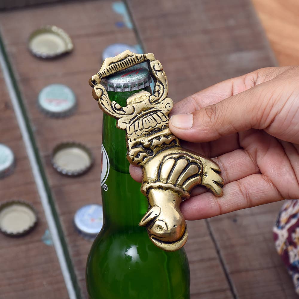 Gold 6 Piece Cock Brass Vintage Bottle Cap Openers (Gold) for wholesale on Faire1