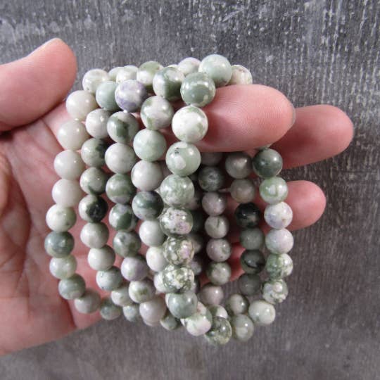 Keystone Crystals - Wholesale Beaded bracelet - 8mm Round Gemstone Beaded Bracelets – Assorted Crystals Bulk25